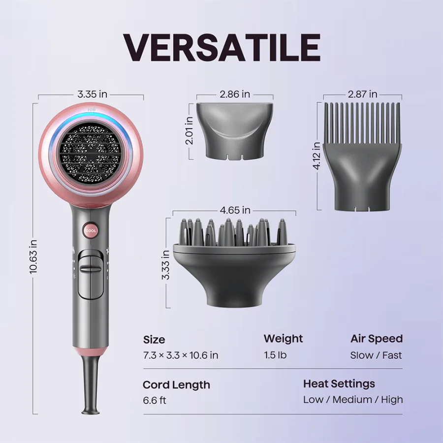 Wavytalk Blown Away Ionic Hair Dryer, model QL-5917BDC-I